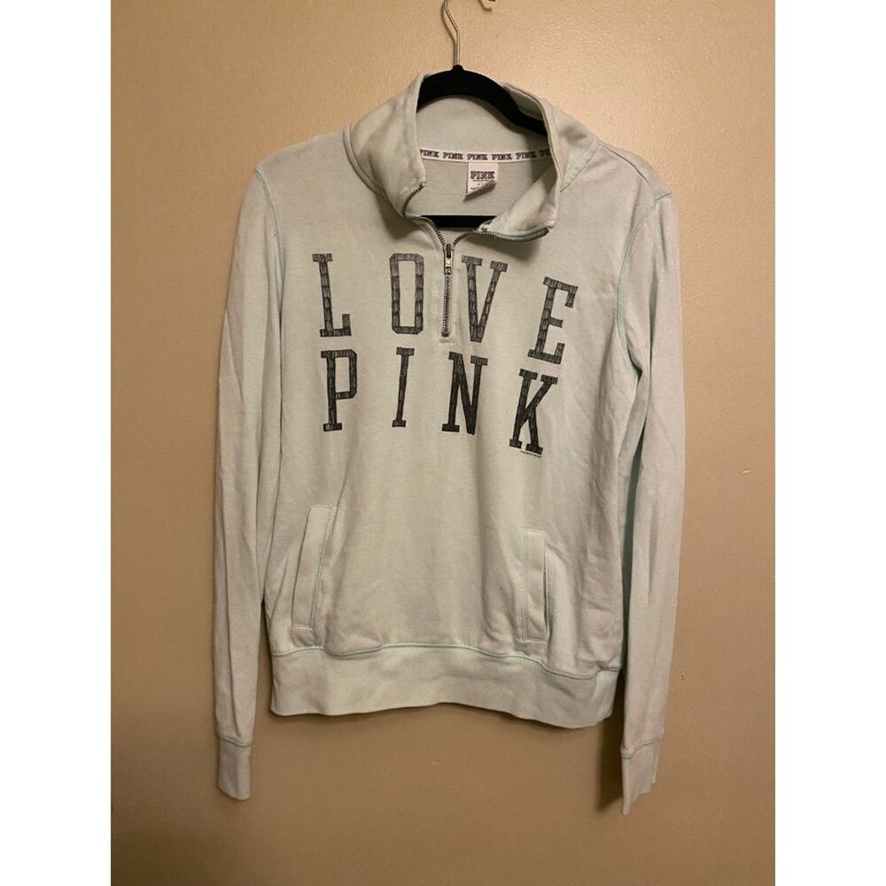 Victoria's Secret PINK half zip small sweater long sleeve blue pullover small
